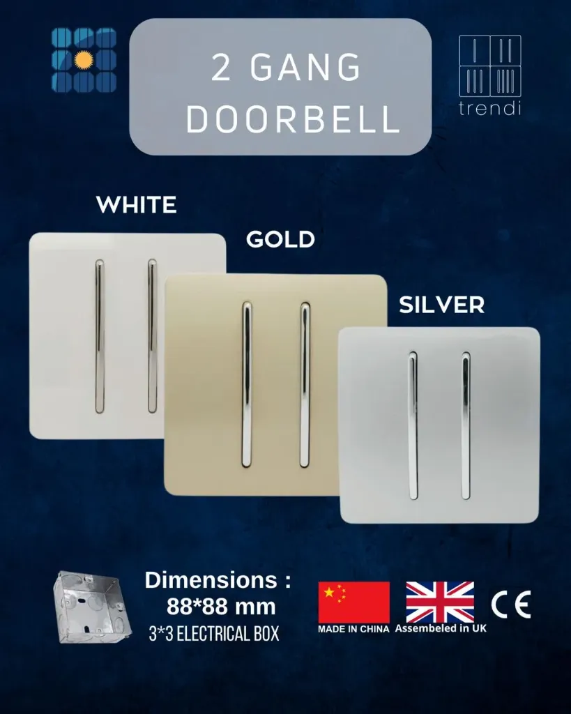 2 Gang  Doorbell (White)