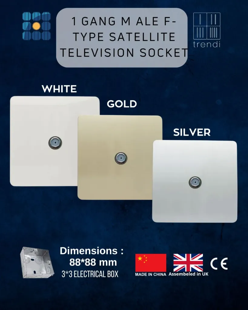 1 Gang M ale F-Type Satellite Television Socket
