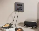 Wall Socket  20W Fast Charging  1 USB A - 1 USB C  &  2 Retractable Charging Cables 1 Type C - 1 iphone